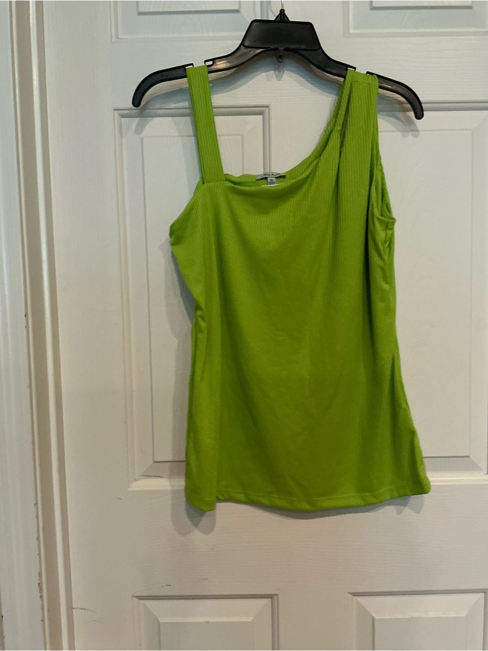 white birch One-Shoulder Tank Top in Lime